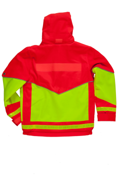 Preview: Kinder-Warnschutzjacke neongelb/leuchtrot Art. 9385