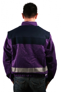 Preview: Universalblouson violett/blau Art. 9783/S/V, Jacke mit abnehmbaren Ärmeln,