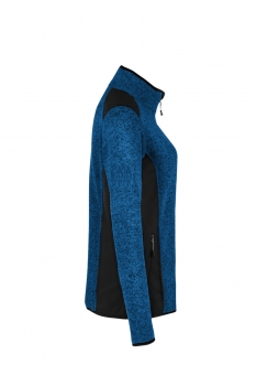 Preview: Strickfleece-Jacke, Fleecejacke mit kontrastfarbigem Einsätzen, bestickbare Jacke, Hakro Jacke,