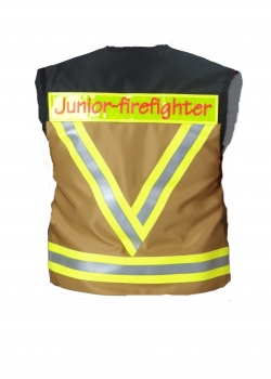 Preview: Kiddy-Weste Art. 9930 beige/schwarz, Angebotsartikel, Kinderweste Feuerwehr, Feuerwehr-Kids,