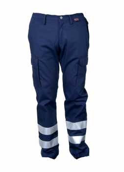 Jeanshose blau (Stretchmaterial) Art. 1092/S, Rettungsdiensthose blau, blaue Hose mit Reflexstreifen,