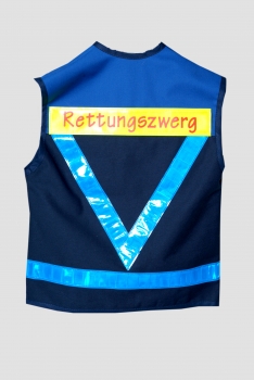 Preview: Rettungszwerg-Weste Art. 8436 dunkelblau/königsblau, Warnweste für Kinder, Schulweg-Weste, Kinderweste,