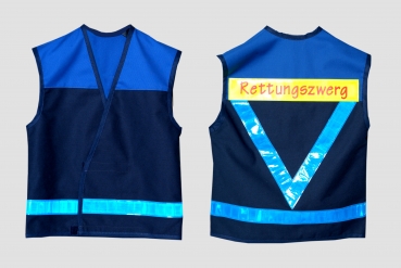Preview: Rettungszwerg-Weste Art. 8436 dunkelblau/königsblau, Warnweste für Kinder, Schulweg-Weste, Kinderweste,