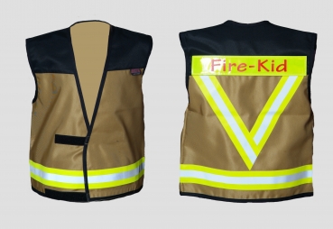 Preview: Kiddy-Weste Art. 9930 beige/schwarz, Angebotsartikel, Kinderweste Feuerwehr, Feuerwehr-Kids,