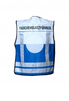 Preview: Kennzeichnungsweste TAUCHEINSATZFÜHRER, Weste für Wasserwacht, Taucheinsatzführer-Weste, Weste weiß/blau,