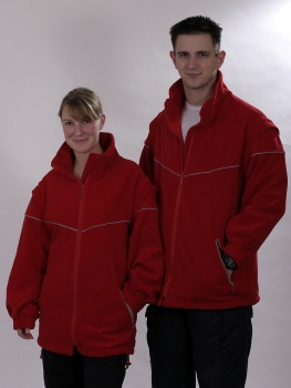 Preview: Fleece-Windsafe dunkelrot, DRK-Fleece, winddichte Fleecejacke, Fahrdienst, Outdoor-Jacke, BRK-Fleece, Windbreaker,