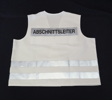 Preview: Kennzeichnungsweste weiß Art. 8100, Warnweste, Überwurfweste mit Reflexstreifen,