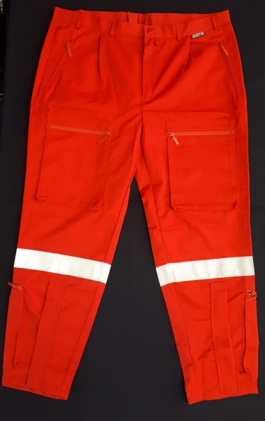 Einsatzhose "Fly" dunkelrot, Arbeitshose mit einem Reflexstreifen, Fliegerhose, Aktionsartikel, Fly-Hose, Reflexstreifen weiß, gelb oder silber,