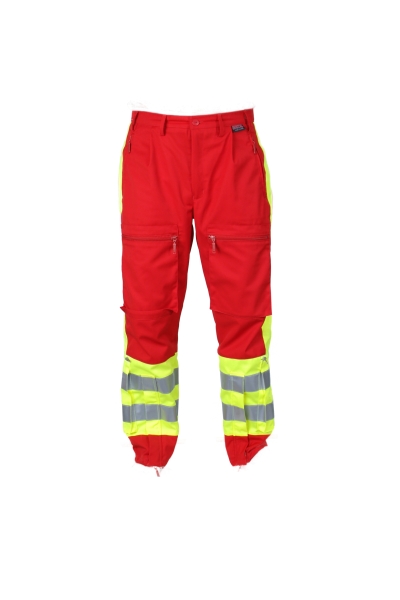 Einsatzhose "Fly" dunkelrot/neongelb Art. 1064/Schleu, Aktionsartikel, Hosen rot/gelb, Rettungsdiensthose,