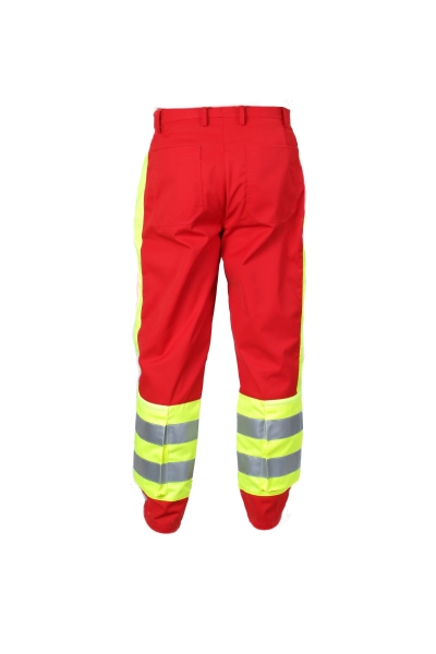 Einsatzhose "Fly" dunkelrot/neongelb Art. 1064/Schleu, Aktionsartikel, Hosen rot/gelb, Rettungsdiensthose,