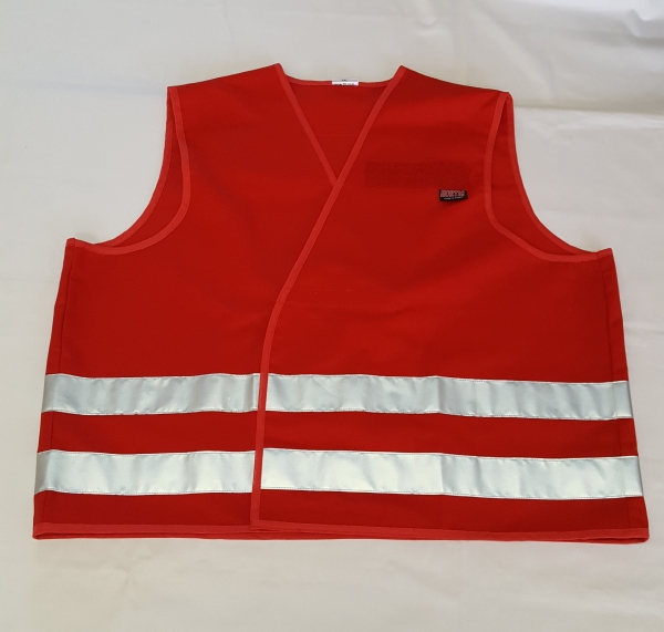 Warnweste dunkelrot Art. 8800, Überwurfweste rot, leichte Kennzeichnungsweste, Weste mit Reflexstreifen,