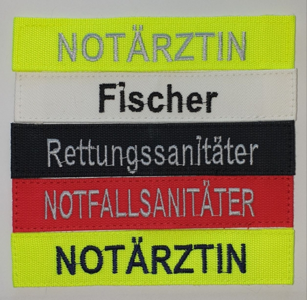 Namensstreifen mit 1 Stück, Namensschilder selbst gestalten, individuelle Namensschilder, Namensschild, gestickte Namensbänder,
