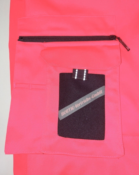 Jeanshose leuchtrot/schwarz Notice&Call "Perfect Fit", Stretchhose, Rettungsdiensthose mit Stretch, Hundeführerhose, BRH-Hose,