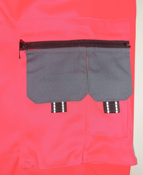 Jeanshose leuchtrot/grau Notice&Call "Perfect Fit", Stretchhose, Rettungsdiensthose mit Stretch, Rettungsdiensthose,