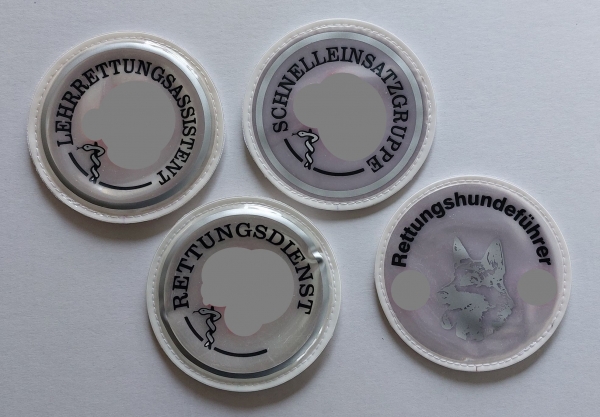 DRK-Emblem reflektierend, Embleme mit Klett, Sonderpreis, reflektierende Embleme, Schnäppchenartikel, DRK-Emblem mit Klett,