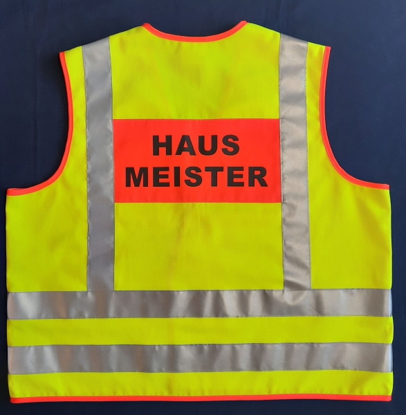 Schulweste neongelb/leuchtrot, Überwurfweste mit Reflexstreifen, Weste Schulsanitäter,