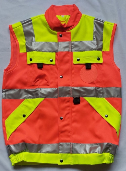 Einsatzweste leuchtrot/neongelb, Rettungsdienstweste, Kennzeichnungsweste, Weste für Hundeführer, Warnweste,
