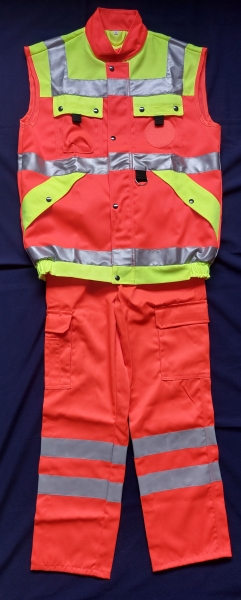 Einsatzweste leuchtrot/neongelb, Rettungsdienstweste, Kennzeichnungsweste, Weste für Hundeführer, Warnweste,