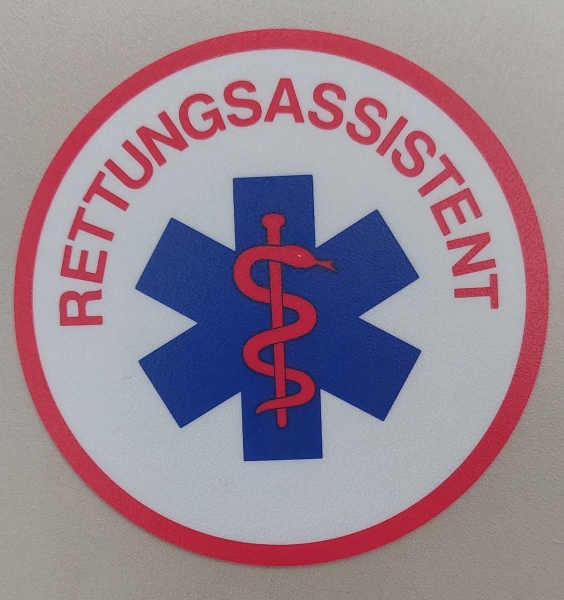 Aufkleber hinter Glas 3-farbig, Sonderpreis, Notfallsanitäter-Aufkleber, Star of Life Aufkleber hinter Glas, Aufkleber für Innen, Schnäppchenpreis,
