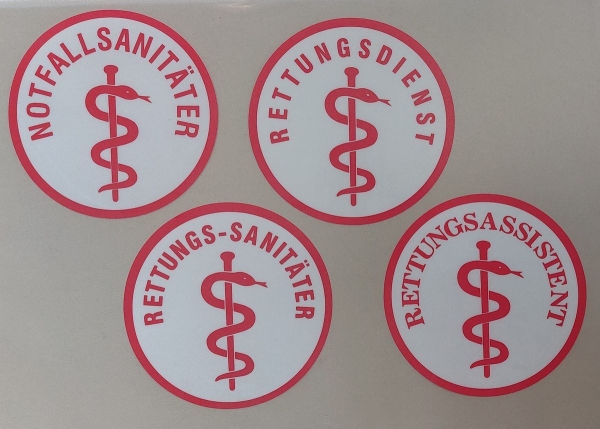 Aufkleber hinter Glas 2-farbig, Schnäppchen, Sonderpreis, RD-Aufkleber, Notfallsanitäter Aufkleber, Aufkleber für den Innenraum,
