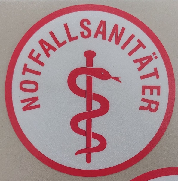 Aufkleber hinter Glas 2-farbig, Schnäppchen, Sonderpreis, RD-Aufkleber, Notfallsanitäter Aufkleber, Aufkleber für den Innenraum,