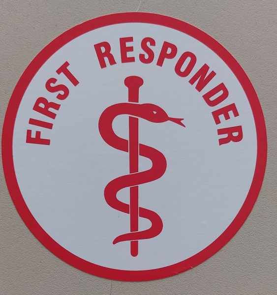 Aufkleber auf Glas 2-farbig, Aufkleber rot/weiß, Notarzt-Aufkleber, Rettungsdienst-Aufkleber, First Responder Aufkleber,