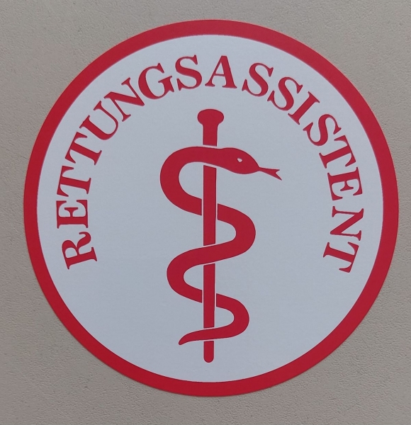 Aufkleber auf Glas 2-farbig, Aufkleber rot/weiß, Notarzt-Aufkleber, Rettungsdienst-Aufkleber, First Responder Aufkleber,