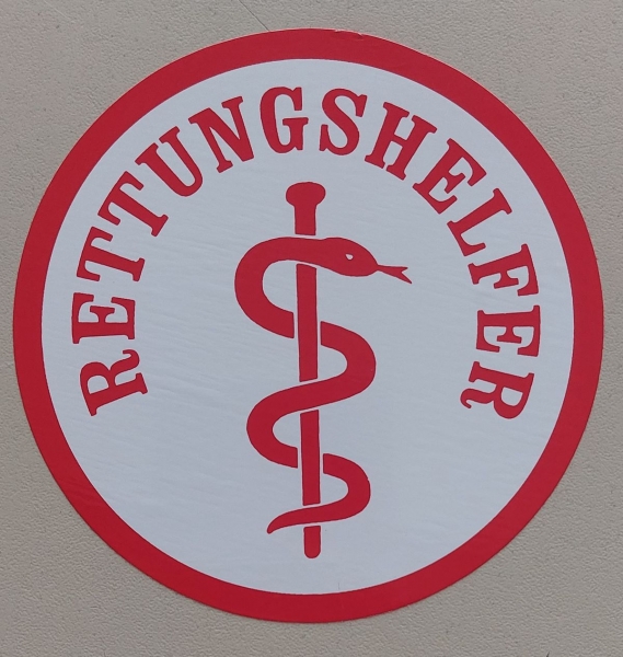 Aufkleber auf Glas 2-farbig, Aufkleber rot/weiß, Notarzt-Aufkleber, Rettungsdienst-Aufkleber, First Responder Aufkleber,