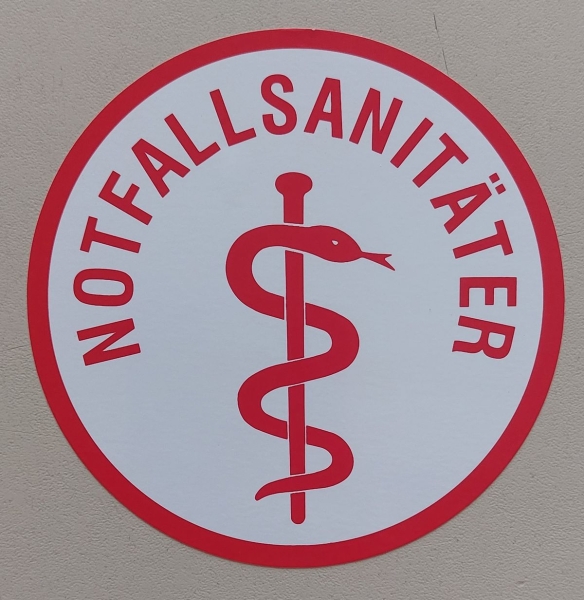 Aufkleber auf Glas 2-farbig, Aufkleber rot/weiß, Notarzt-Aufkleber, Rettungsdienst-Aufkleber, First Responder Aufkleber,