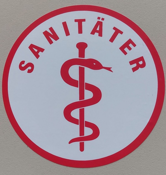 Aufkleber auf Glas 2-farbig, Aufkleber rot/weiß, Notarzt-Aufkleber, Rettungsdienst-Aufkleber, First Responder Aufkleber,