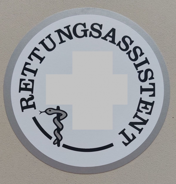 DRK-Aufkleber auf Glas, Aufkleber rund, RK-Aufkleber,