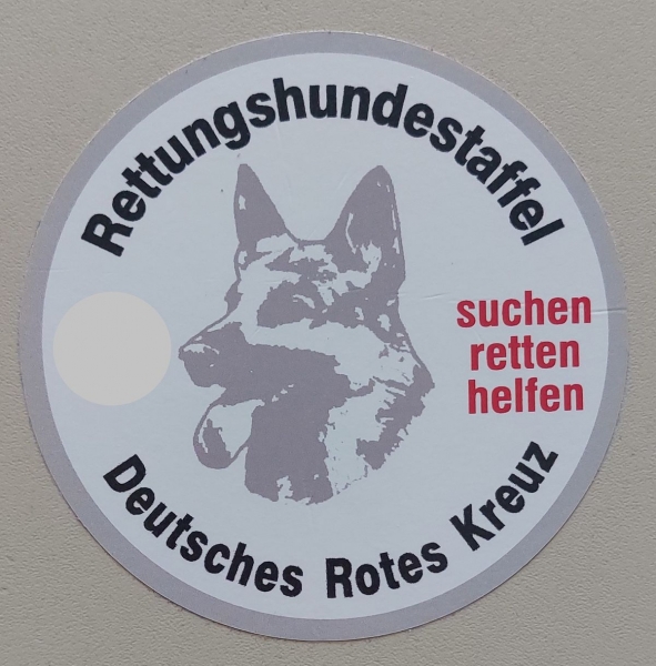 DRK-Aufkleber auf Glas, Aufkleber rund, RK-Aufkleber,