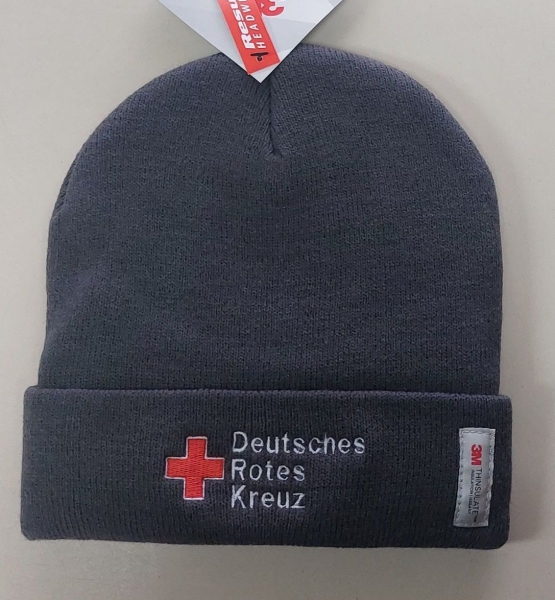Strickmütze mit Bestickung RK, DRK-Strickmützen, bestickte Mützen, BRK-Strickmützen,