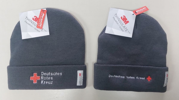 Strickmütze mit Bestickung RK, DRK-Strickmützen, bestickte Mützen, BRK-Strickmützen,