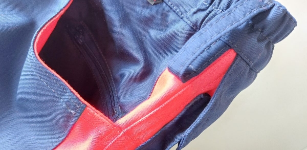 Jeanshose sailorblue/leuchtrot, Rettungsdiensthose, Warnschutzhose, Sichtbarkeit, Reflexstreifen 3M/silber, Einsatzhose,