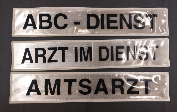 Rückenschilder weiss/schwarz, Rückenschild weiss mit schwarzer Schrift, Sonderpreisartikel, Rückenschilder in 42x8 cm,