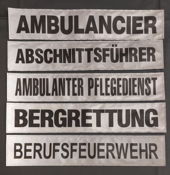 Rückenschild 3M/silber s, Sonderpreisartikel, silberne Schilder mit schwarzer Schrift, Rückenschilder in 42x8 cm,