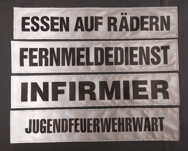 Rückenschild 3M/silber s, Sonderpreisartikel, silberne Schilder mit schwarzer Schrift, Rückenschilder in 42x8 cm,