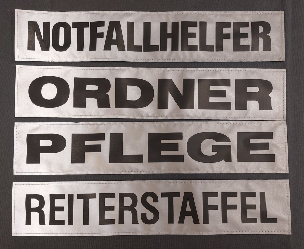 Rückenschild 3M/silber s, Sonderpreisartikel, silberne Schilder mit schwarzer Schrift, Rückenschilder in 42x8 cm,