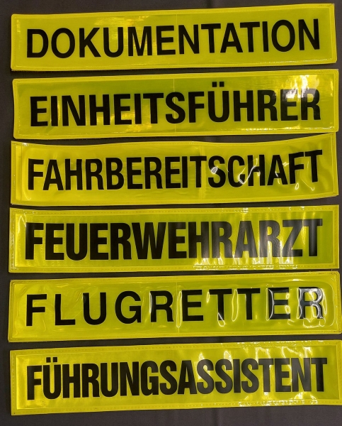 Rückenschild gelb/schwarz, Sonderpreisartikel, Rückenschilder gelb mit schwarzer Schrift,