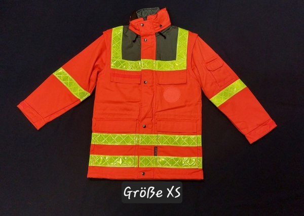 Einsatzanorak leuchtrot, Sonderpreisartikel, leuchtrote Jacke mit Reflexstreifen, günstige Rettungsdienstjacke,
