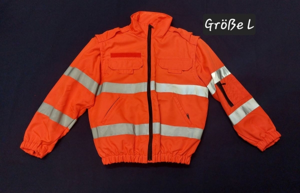 Einsatzanorak leuchtrot, Sonderpreisartikel, leuchtrote Jacke mit Reflexstreifen, günstige Rettungsdienstjacke,