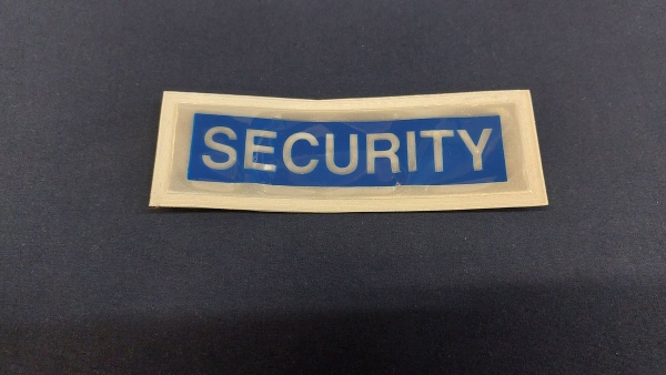 Brustschild weiss/blau, Sonderpreis, glänzende Brustschilder, Schild Reflex weiss, Brustschilder 15x5 cm,