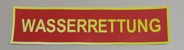 Rückenschild 3M/gelb, WASSERRETTUNG, Sonderpreisartikel, Rückenschild DLRG-Ausführung, Rückenschild 34x8,5 cm,