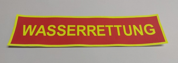 Rückenschild 3M/gelb, WASSERRETTUNG, Sonderpreisartikel, Rückenschild DLRG-Ausführung, Rückenschild 34x8,5 cm,