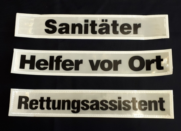 Rückenschilder weiß/schwarz 30x5cm