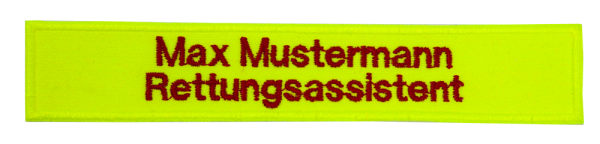 Namensschild zweizeilig, Namensschilder selbst gestalten, individuelle Namensschilder, Namensschild gestickt, Namensabzeichen,