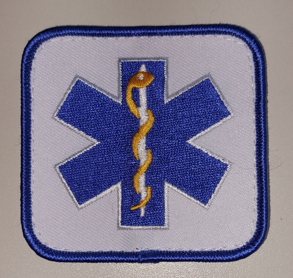 Emblem Star of Life, Emblem zum aufnähen, gesticktes Emblem, Emblem mit Klett, SoL-Emblem,