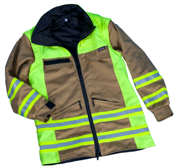 Ausbilderjacke beige/neongelb Art. 7775