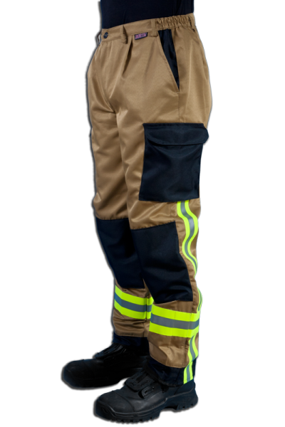 Feuerwehrhose Art. 7776/GSG/TR, Feuerwehrhose beige, Hose mit GSG-Streifen,